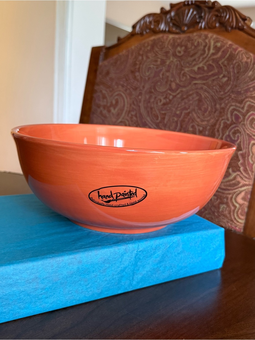 VTG Tabletops Gallery Corsica Clementine Orange 9.75”D 4”H Large Serving Bowl